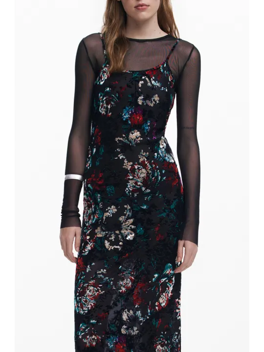 Desigual Langes Schwarzes Damenkleid – Stilvoll & Elegant