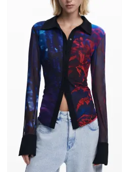 Desigual Damen Langarmshirt Schwarz - Stilvoll & Elegant