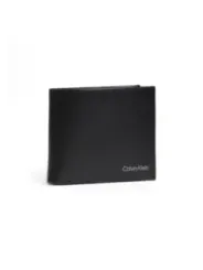 Schwarze Calvin Klein Lederbrieftasche gefaltet