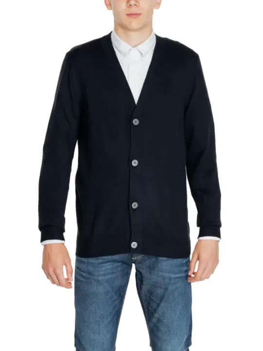 Dunkelblauer Wollstrick-Cardigan Jack & Jones