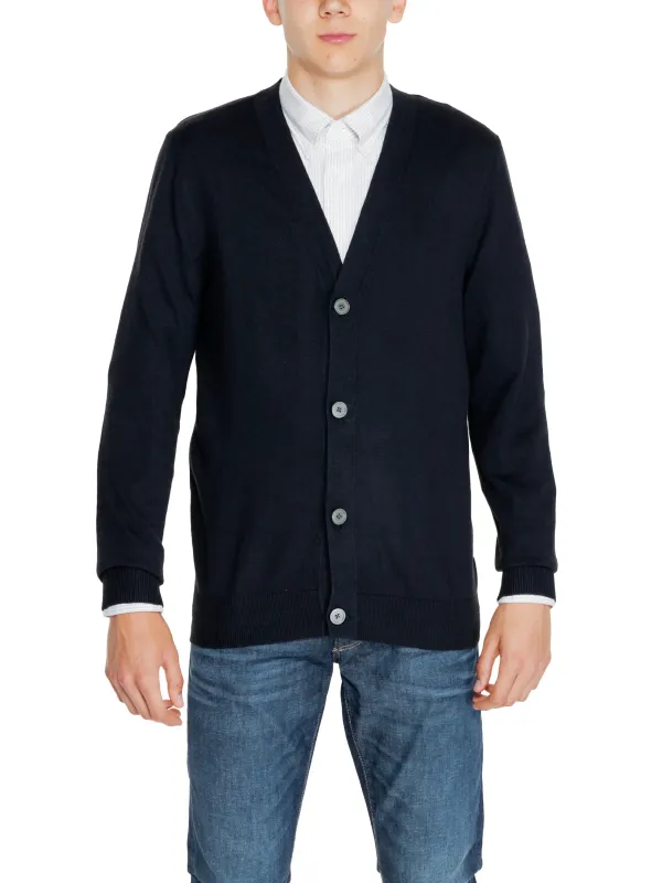Dunkelblauer Wollstrick-Cardigan Jack & Jones