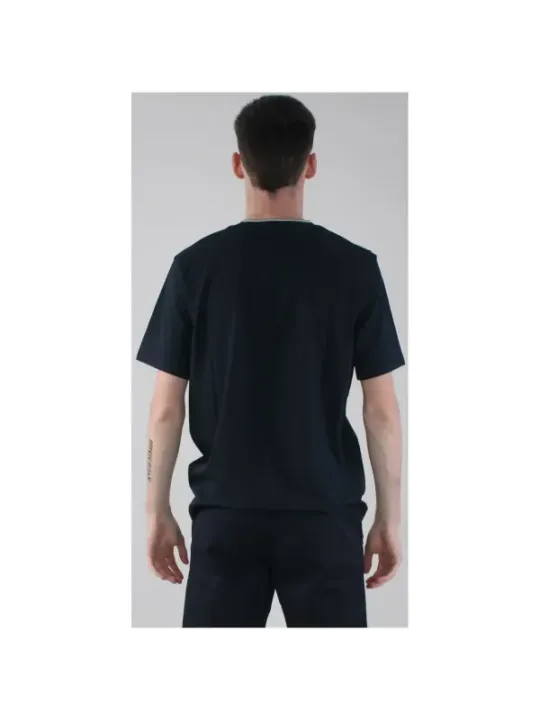 Schwarzes Tencel-T-Shirt mit Logo