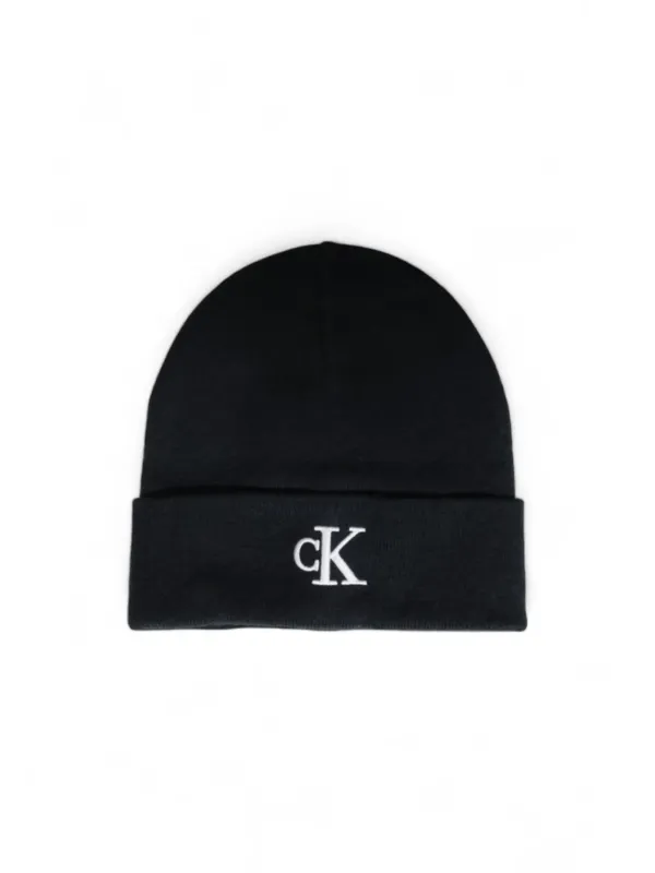 Schwarze Calvin Klein Strickmütze Logo Schwarze Calvin Klein Strickmütze Logo