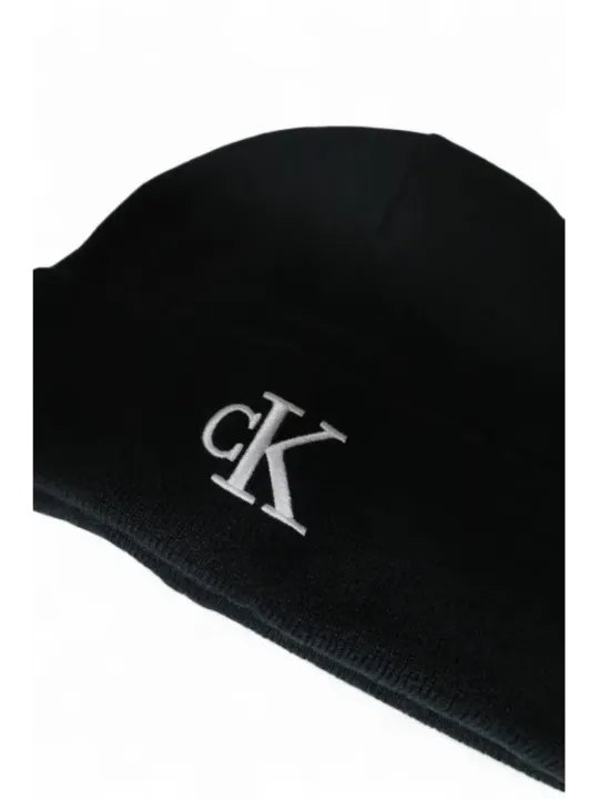 Schwarze Calvin Klein Logo Beanie Mütze