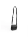 Schwarze Lederhandtasche mit Umhängeriemen