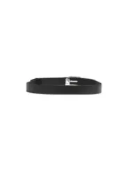 Schwarzes Lederarmband mit Silberverschluss