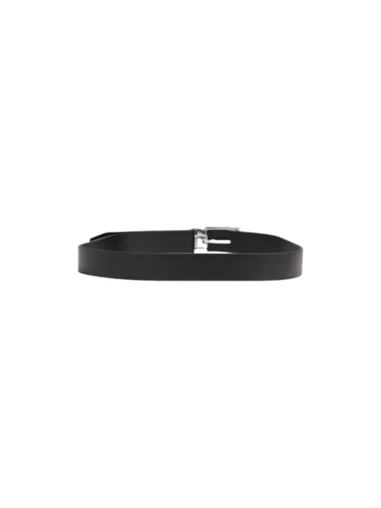 Schwarzes Lederarmband mit Silberverschluss