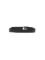 Schwarzes Lederarmband mit Silberverschluss