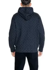 Schwarze Oversize Kapuzenjacke mit Muster