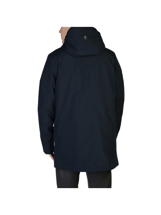 Blaue Herrenjacke mit Kapuze