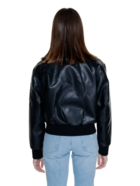Schwarze Lederjacke Calvin Klein 475321