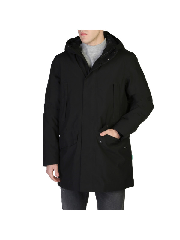 Schwarze wasserdichte Kapuzenjacke Save The Duck Schwarze wasserdichte Kapuzenjacke Save The Duck