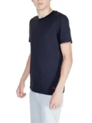 Dunkles T-Shirt mit rotem Logo