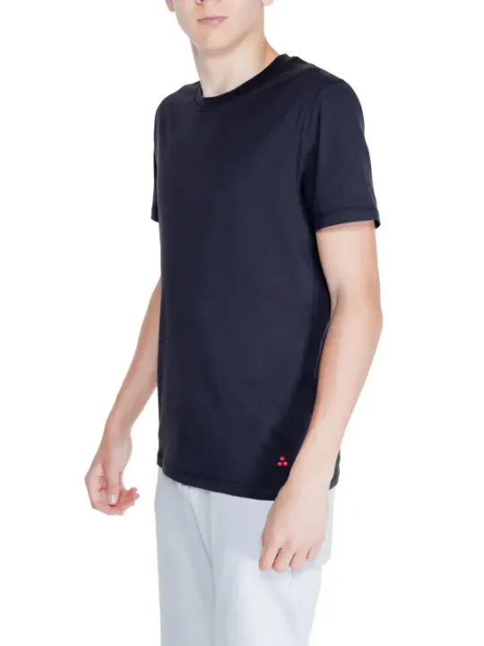 Dunkles T-Shirt mit rotem Logo