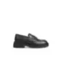 Schwarzer Leder-Loafer mit klobiger Sohle