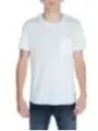 Weißes Flanell-T-Shirt mit Tasche