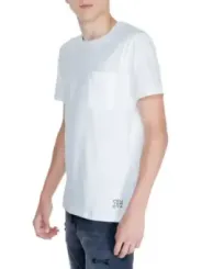 Weißes Peuterey Baumwoll-T-Shirt mit Tasche