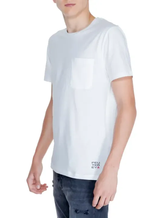 Weißes Peuterey Baumwoll-T-Shirt mit Tasche