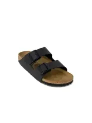 Schwarze Birkenstock-Sandalen mit Korkfußbett
