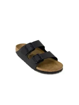 Schwarze Birkenstock-Sandalen mit Korkfußbett