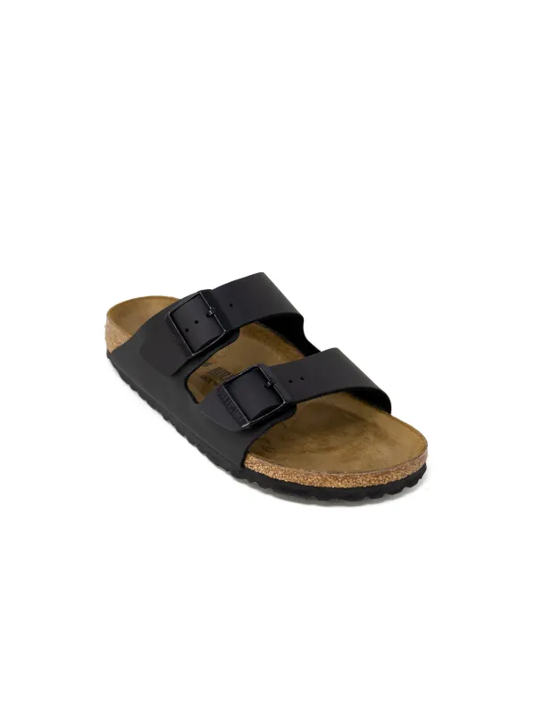Schwarze Birkenstock-Sandalen mit Korkfußbett Schwarze Birkenstock-Sandalen mit Korkfußbett