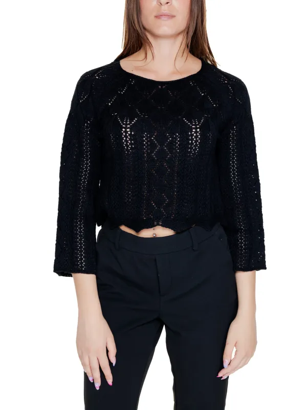 Schwarzer Vero Moda Häkelpullover Schwarzer Vero Moda Häkelpullover