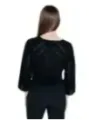 Schwarze Strickbluse mit Diamantmuster