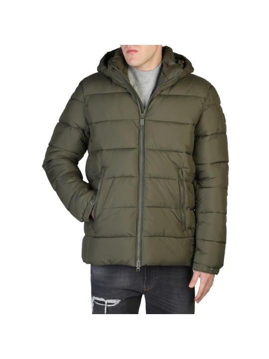 Grüne Herren Pufferjacke mit Kapuze