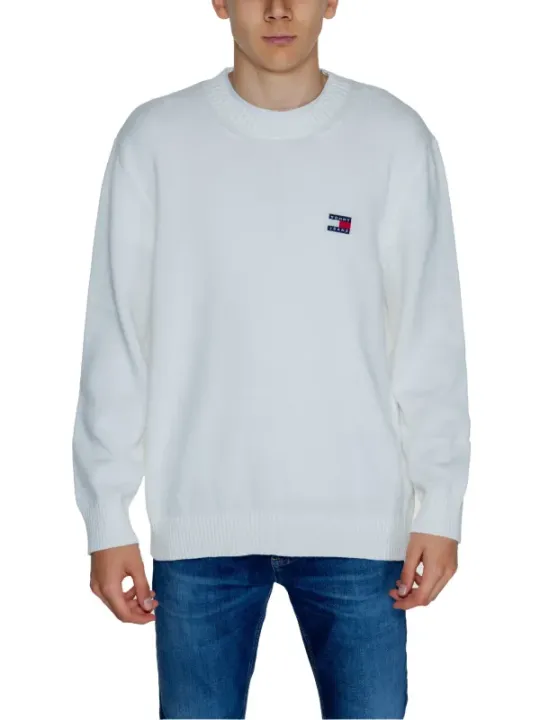 Tommy Hilfiger weißer Strickpullover Jeans