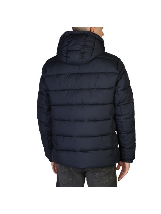 Blauer Herrenjacke mit Kapuze