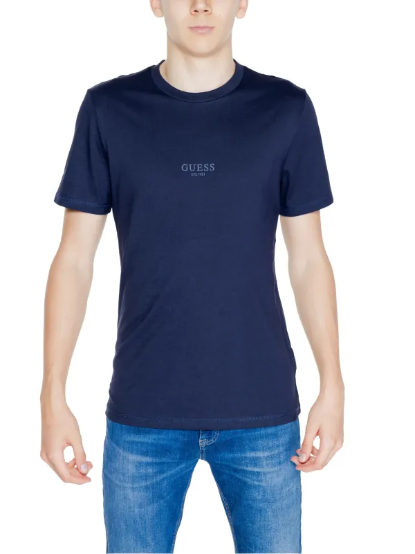 Navy Guess Rundhalsausschnitt T-Shirt Navy Guess Rundhalsausschnitt T-Shirt