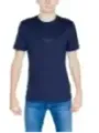 Navy Guess Rundhalsausschnitt T-Shirt