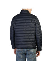 Schwarze gesteppte Herrenjacke mit Kragen