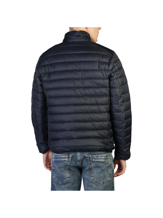 Schwarze gesteppte Herrenjacke mit Kragen