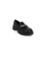 Schwarzer Leder-Loafer mit klobiger Sohle
