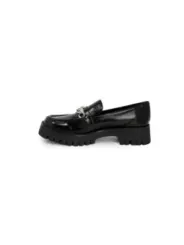 Schwarze Lackleder Loafer mit Absatz