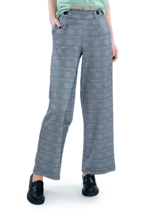 Hoch taillierte karierte Hosen Jacqueline De Yong