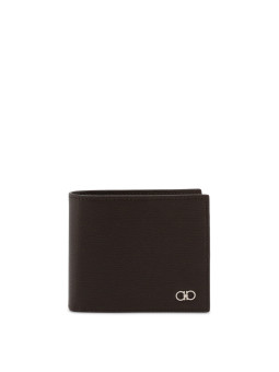 Schwarze Ledergeldbörse mit Ferragamo Logo