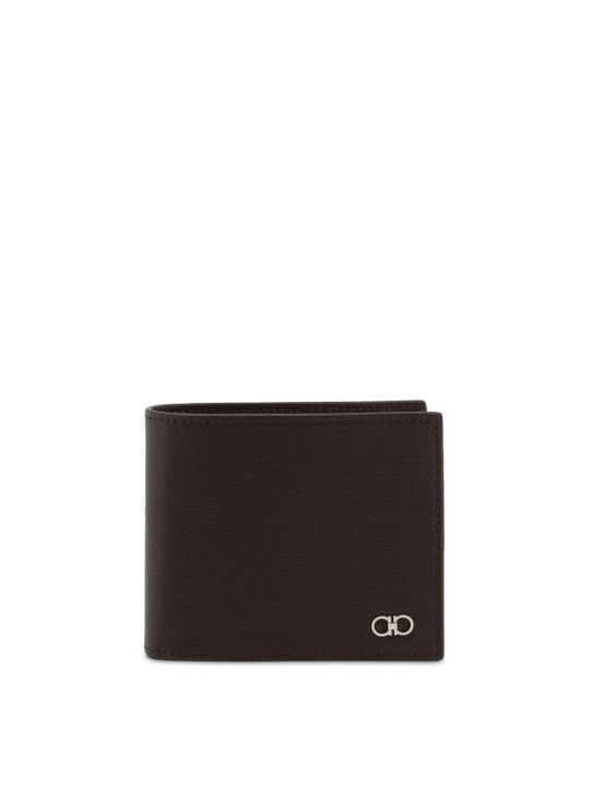 Schwarze Ledergeldbörse mit Ferragamo Logo