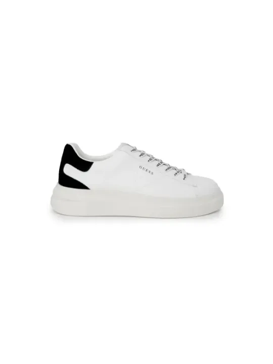 Weiße GUESS Leder-Sneakers Detailansicht