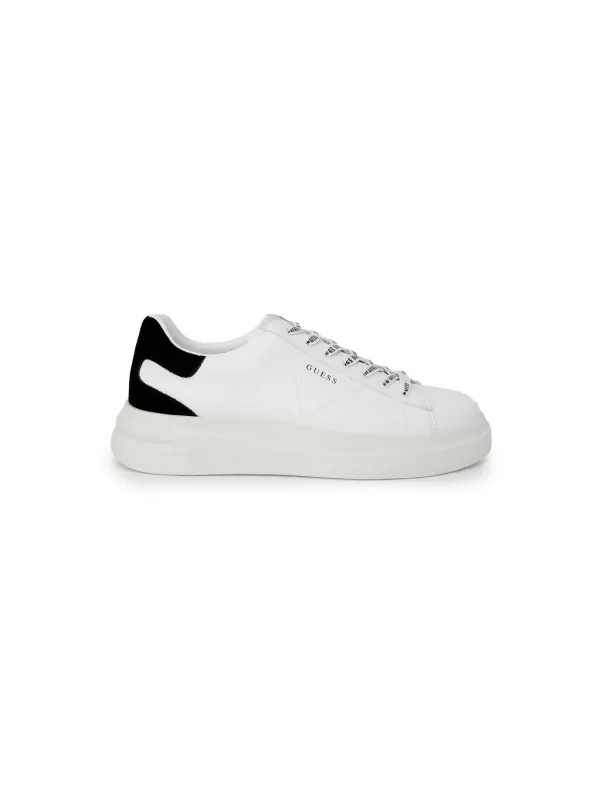 Weiße GUESS Leder-Sneakers Detailansicht
