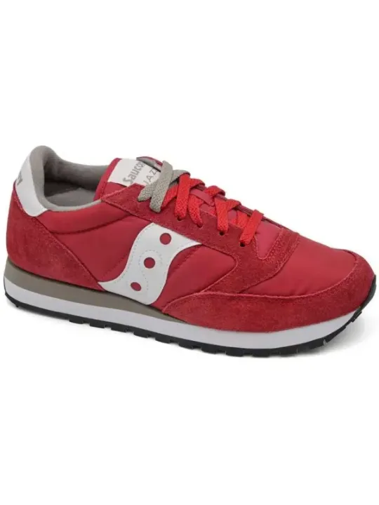 Rote und weiße Saucony Sneakers