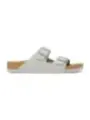 Graue Birkenstock-Sandalen mit Korkfußbett