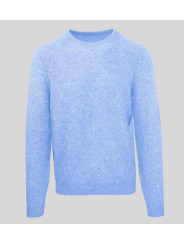 Blauer Diamantmuster Langarmpullover
