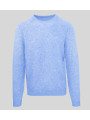 Blauer Diamantmuster Langarmpullover