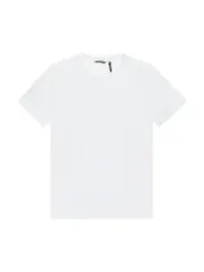 Weißes Baumwoll-T-Shirt mit Reißverschluss