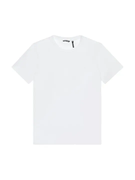 Weißes Baumwoll-T-Shirt mit Reißverschluss