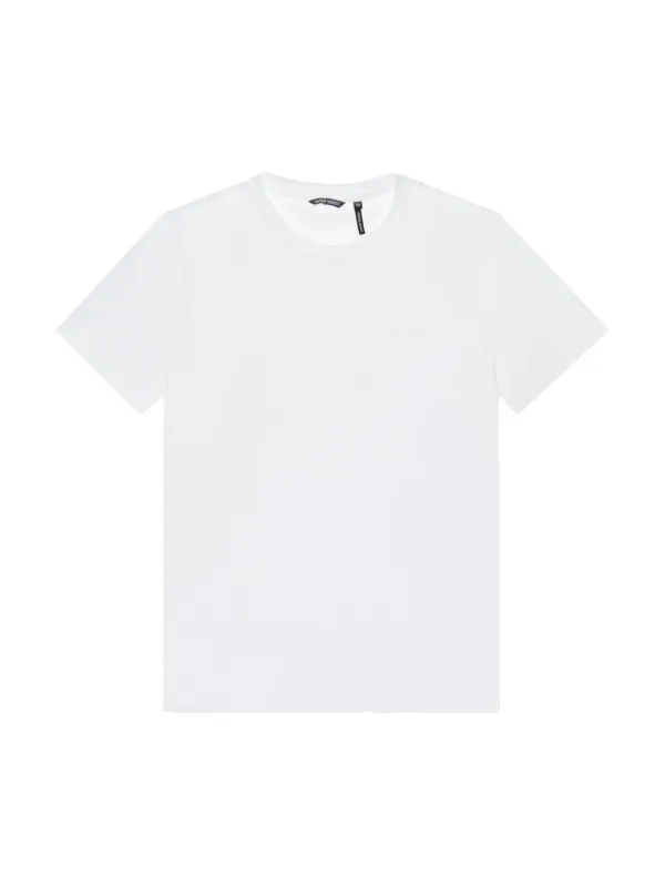Weißes Baumwoll-T-Shirt mit Reißverschluss