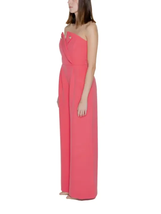 Rosa trägerloses Maxikleid mit Gürtel