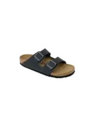 Schwarze Birkenstock Pantoletten mit Riemen